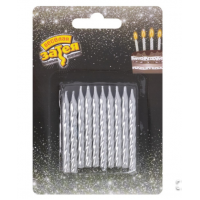 Свечи д/торта Серебро 6см 10шт